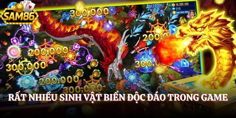 Bắn Cá Long Vương - Khám Phá Biển Cả Để Săn Kho Báu 2 Rất nhiều sinh vật biển độc đáo trong game